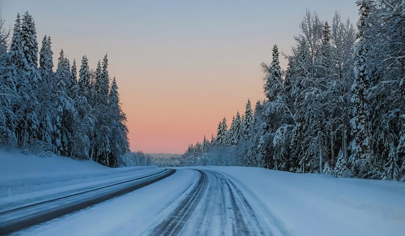 Winter road Finland. Photo: Pete Heck