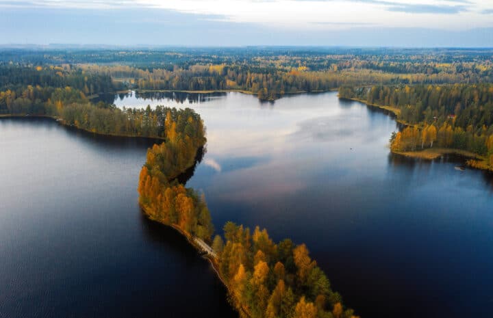 View from bird perspective to Kyyneränharju Ridge