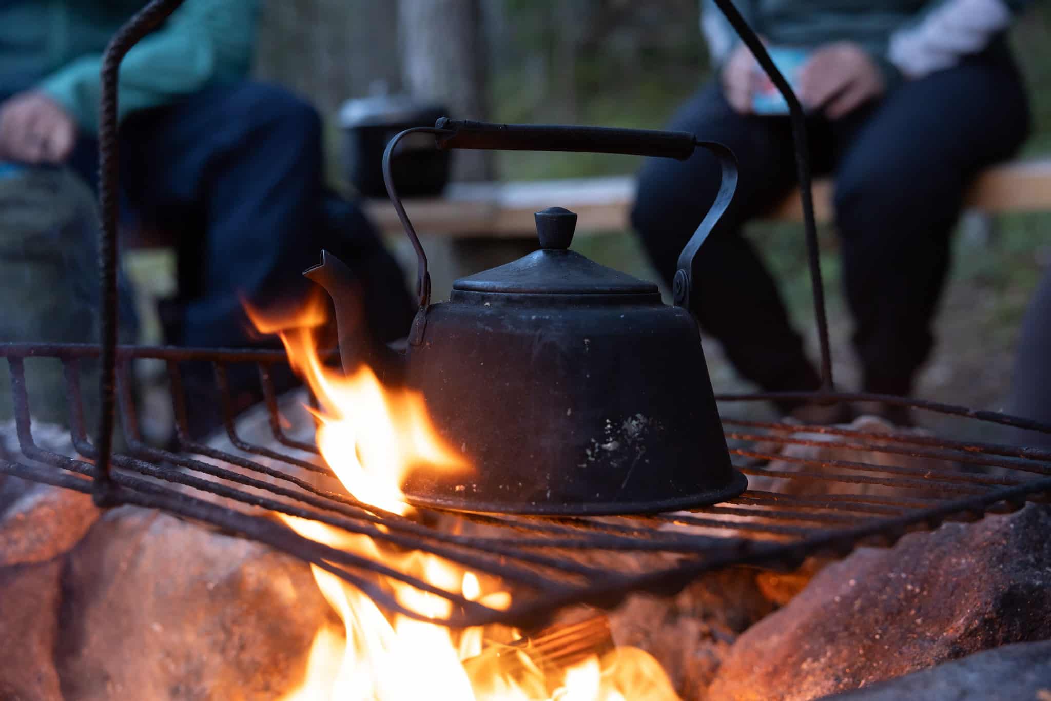 Campfire and coffee pan.