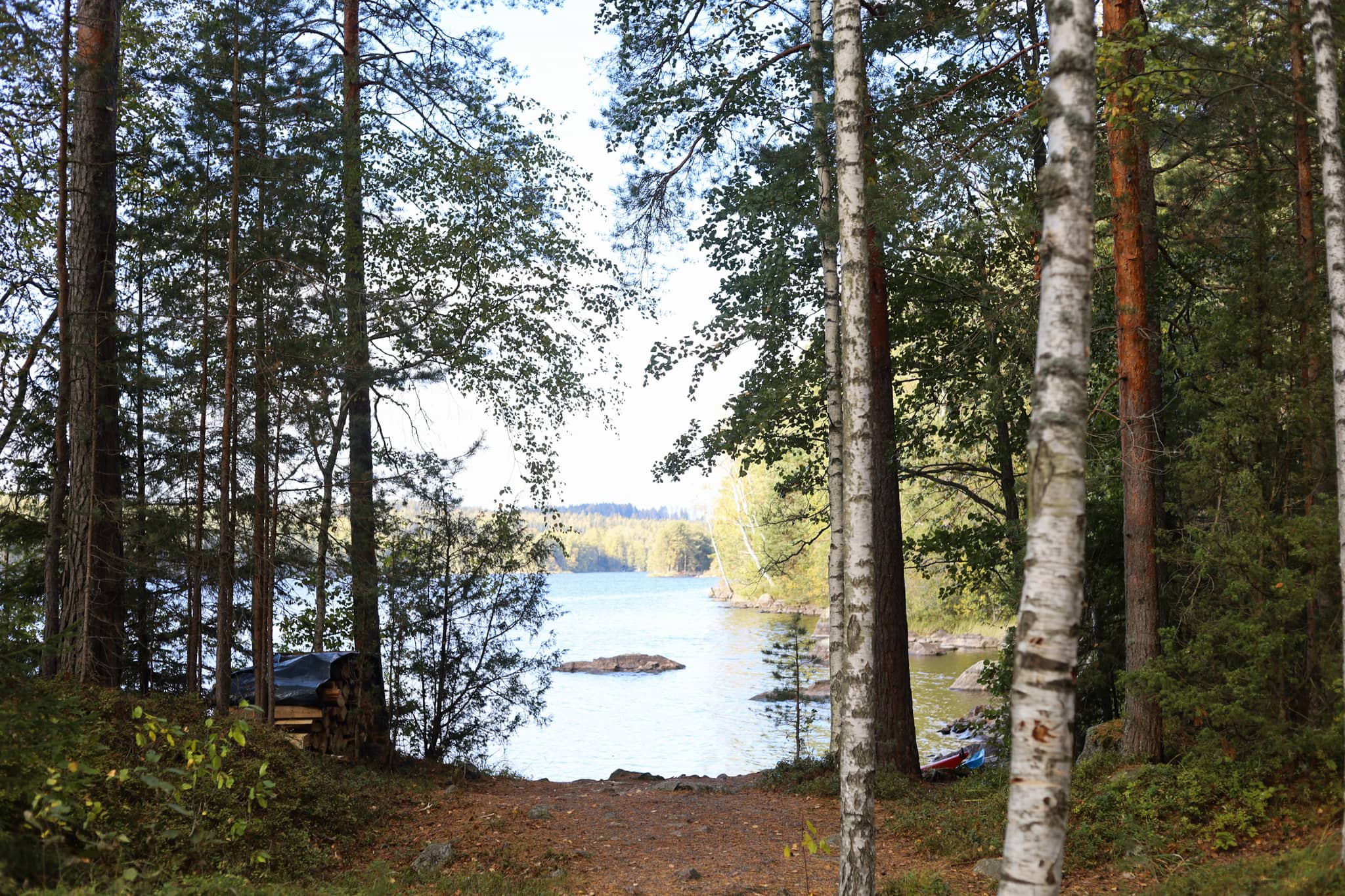 Sandy wild beach in Hietasalo island.