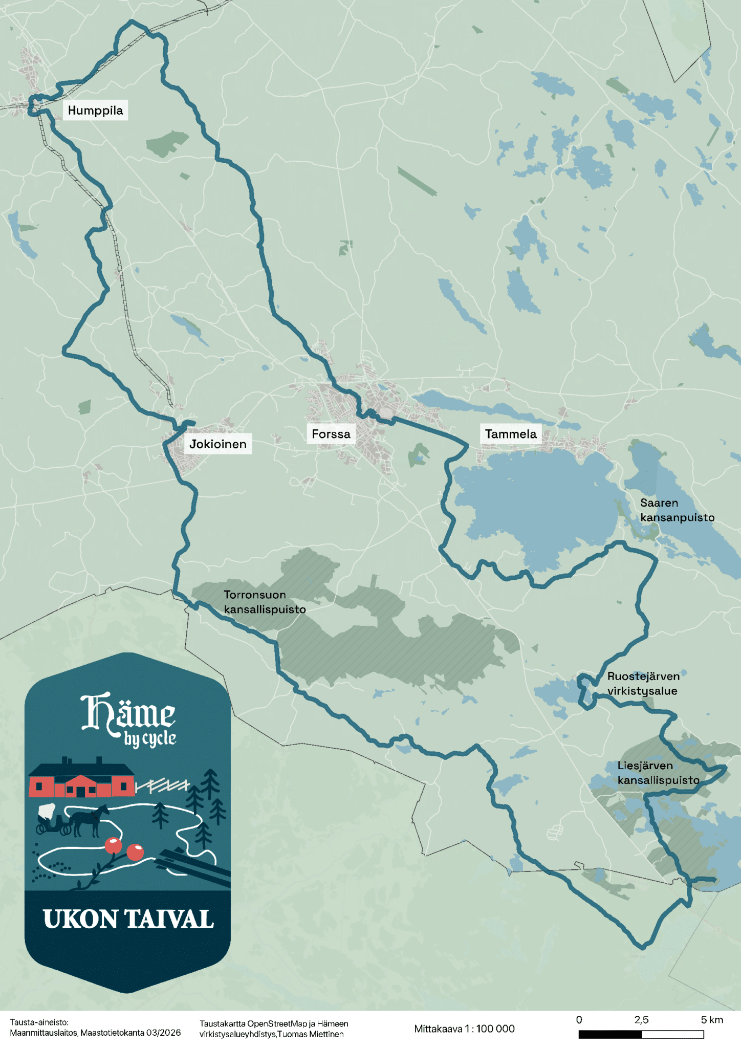 Karttakuva reitistä.