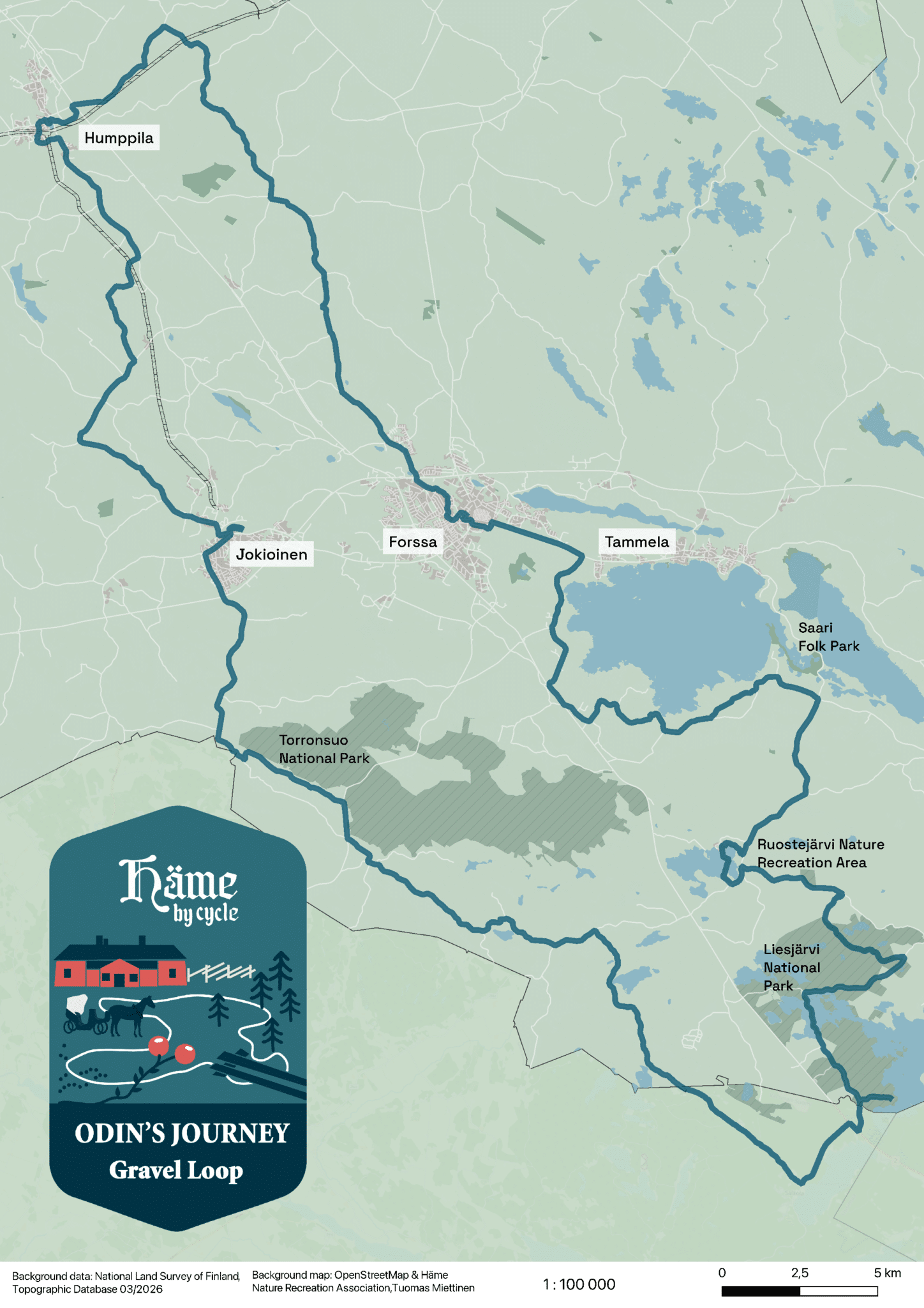 Map of Odins Journey Route.